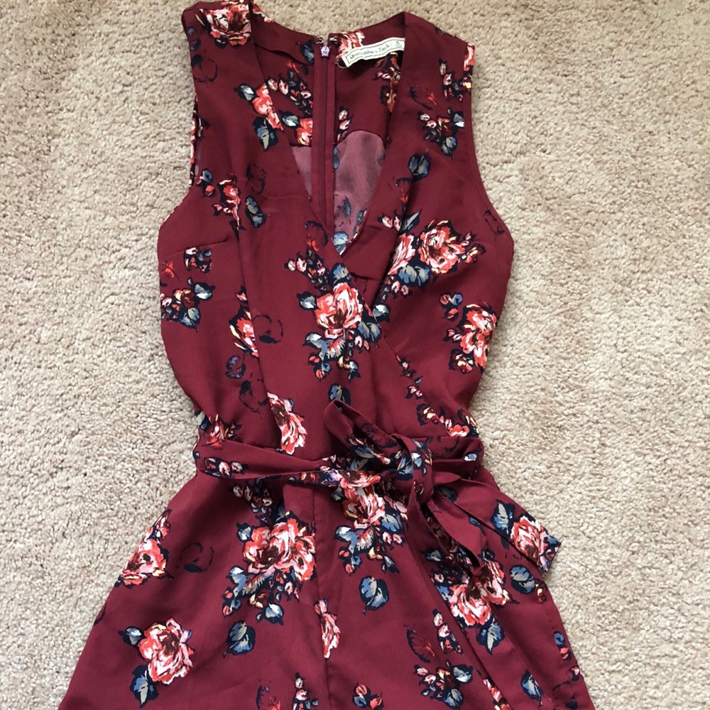 Beautiful Date Night Maroon Floral Romper